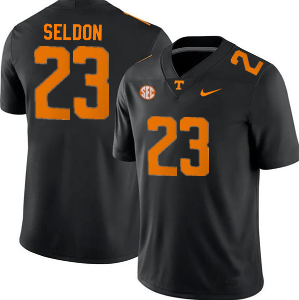 Tennessee Volunteers #23 Cameron Seldon College Football Jerseys Stitched Sale-Black